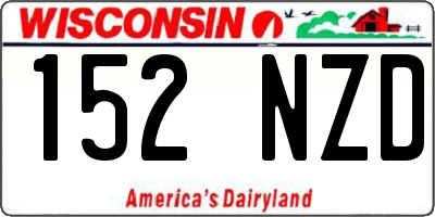 WI license plate 152NZD