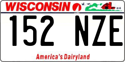 WI license plate 152NZE