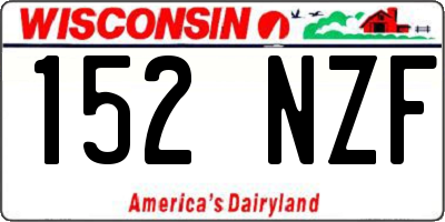 WI license plate 152NZF
