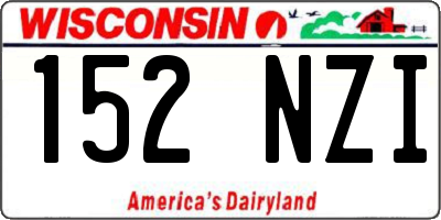 WI license plate 152NZI