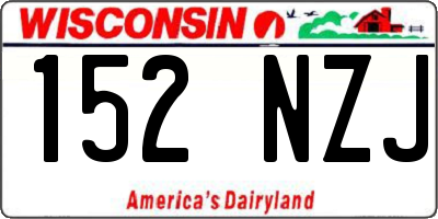 WI license plate 152NZJ