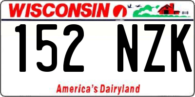 WI license plate 152NZK