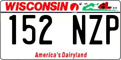 WI license plate 152NZP