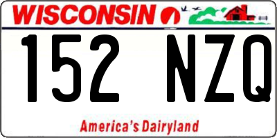 WI license plate 152NZQ
