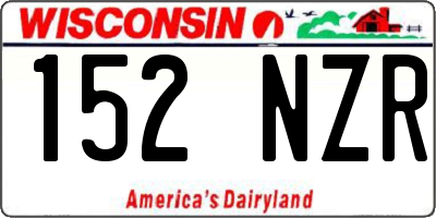 WI license plate 152NZR