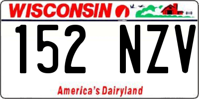 WI license plate 152NZV