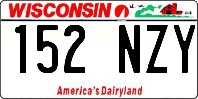 WI license plate 152NZY
