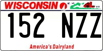 WI license plate 152NZZ
