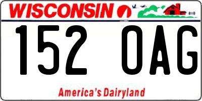 WI license plate 152OAG