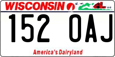 WI license plate 152OAJ