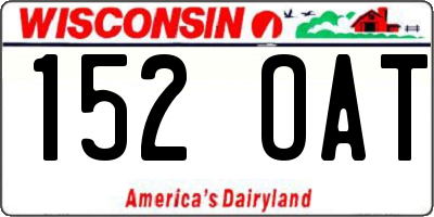 WI license plate 152OAT
