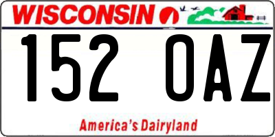 WI license plate 152OAZ