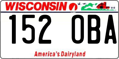 WI license plate 152OBA