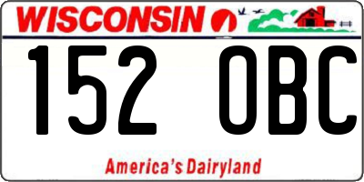 WI license plate 152OBC