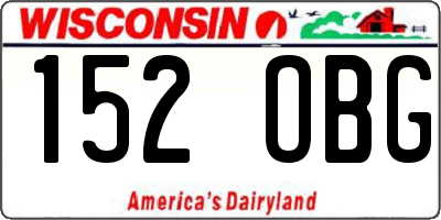 WI license plate 152OBG