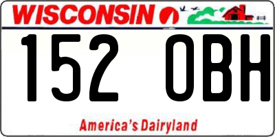 WI license plate 152OBH