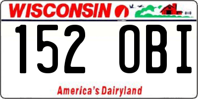 WI license plate 152OBI