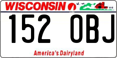 WI license plate 152OBJ