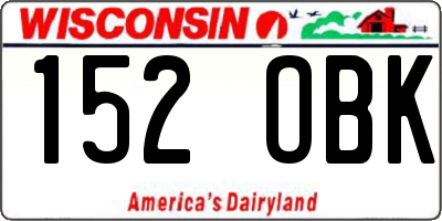 WI license plate 152OBK