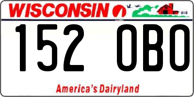 WI license plate 152OBO