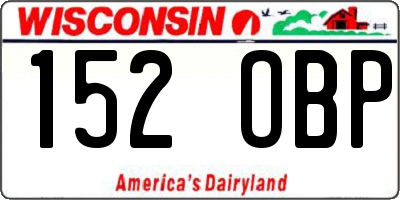 WI license plate 152OBP