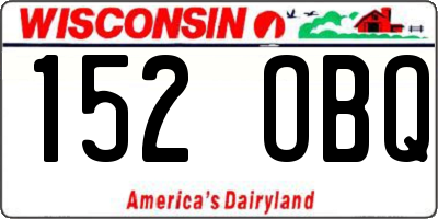WI license plate 152OBQ
