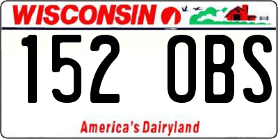 WI license plate 152OBS