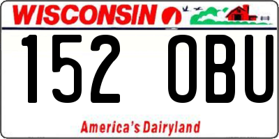 WI license plate 152OBU