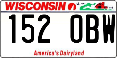 WI license plate 152OBW