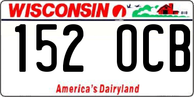 WI license plate 152OCB