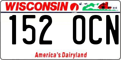 WI license plate 152OCN
