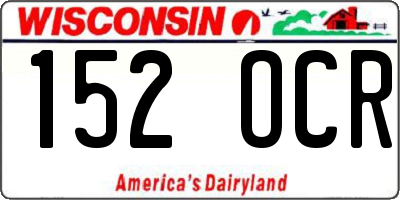 WI license plate 152OCR