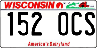 WI license plate 152OCS