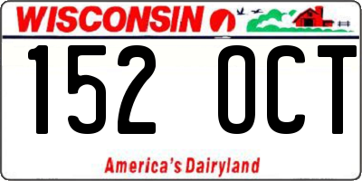 WI license plate 152OCT