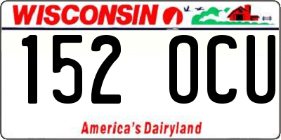 WI license plate 152OCU