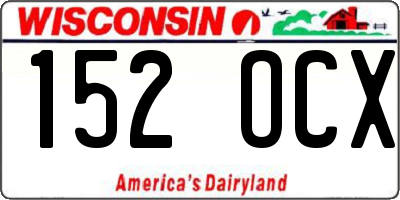 WI license plate 152OCX