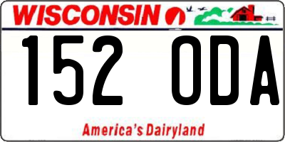 WI license plate 152ODA