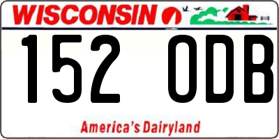 WI license plate 152ODB