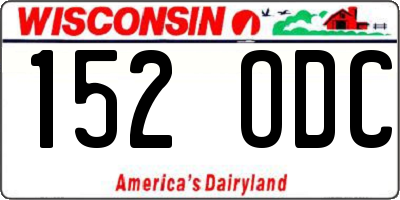 WI license plate 152ODC