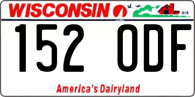 WI license plate 152ODF