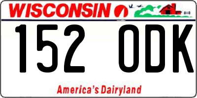 WI license plate 152ODK