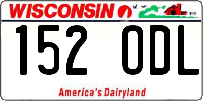 WI license plate 152ODL