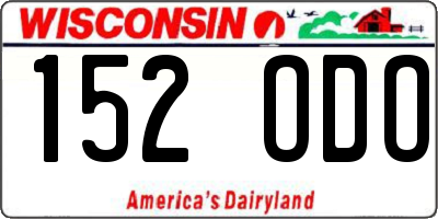 WI license plate 152ODO