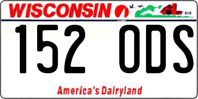 WI license plate 152ODS