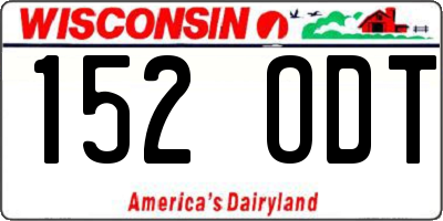 WI license plate 152ODT