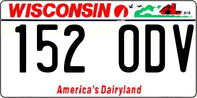 WI license plate 152ODV