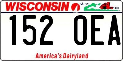 WI license plate 152OEA
