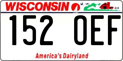 WI license plate 152OEF