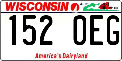 WI license plate 152OEG