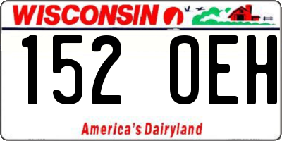 WI license plate 152OEH